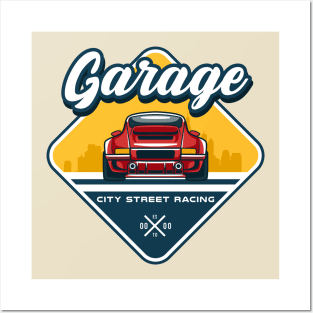 Garage City Street Racing Badge Posters and Art